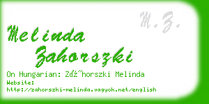 melinda zahorszki business card